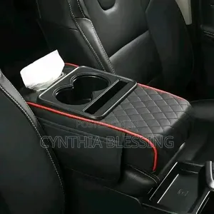 Multifunctional PU Leather Car Armrest With Cup Holders, Phone Slot