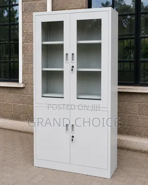 4-Door Steel Filing Cabinet With Glass Door