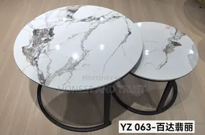 Marble Nesting Coffee Table Black