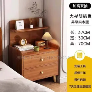 Minimalist Wooden Bedside Table With Drawer .Size:37*30*70cm