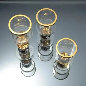 3pc Crystal Candle Holder Set
