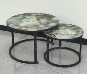 Luxury 2-in-1 Glass Marble Nesting Coffee Table for Living Room