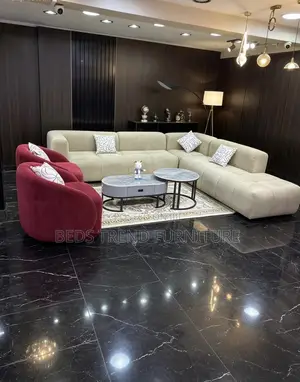 7-Seater L Seat White Sofa With Two One-Seaters