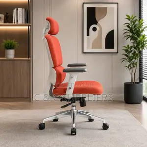 Modern Orange Full Fabric Orthopedic Chair.