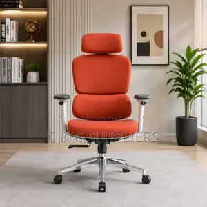 Modern Orange Full Fabric Orthopedic Chair.