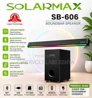 SOLARMAX SB-606 Bluetooth Soundbar Speaker With Subwoofer