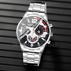 Geneva Men Wrist Watch Available in Silver N Gold