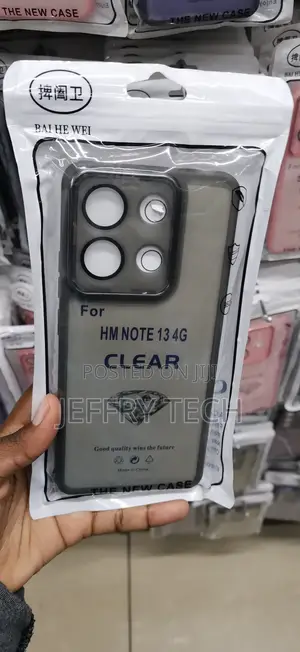 Redmi Note 13 4G, Clear, Matte Gray Tint Backing COVER