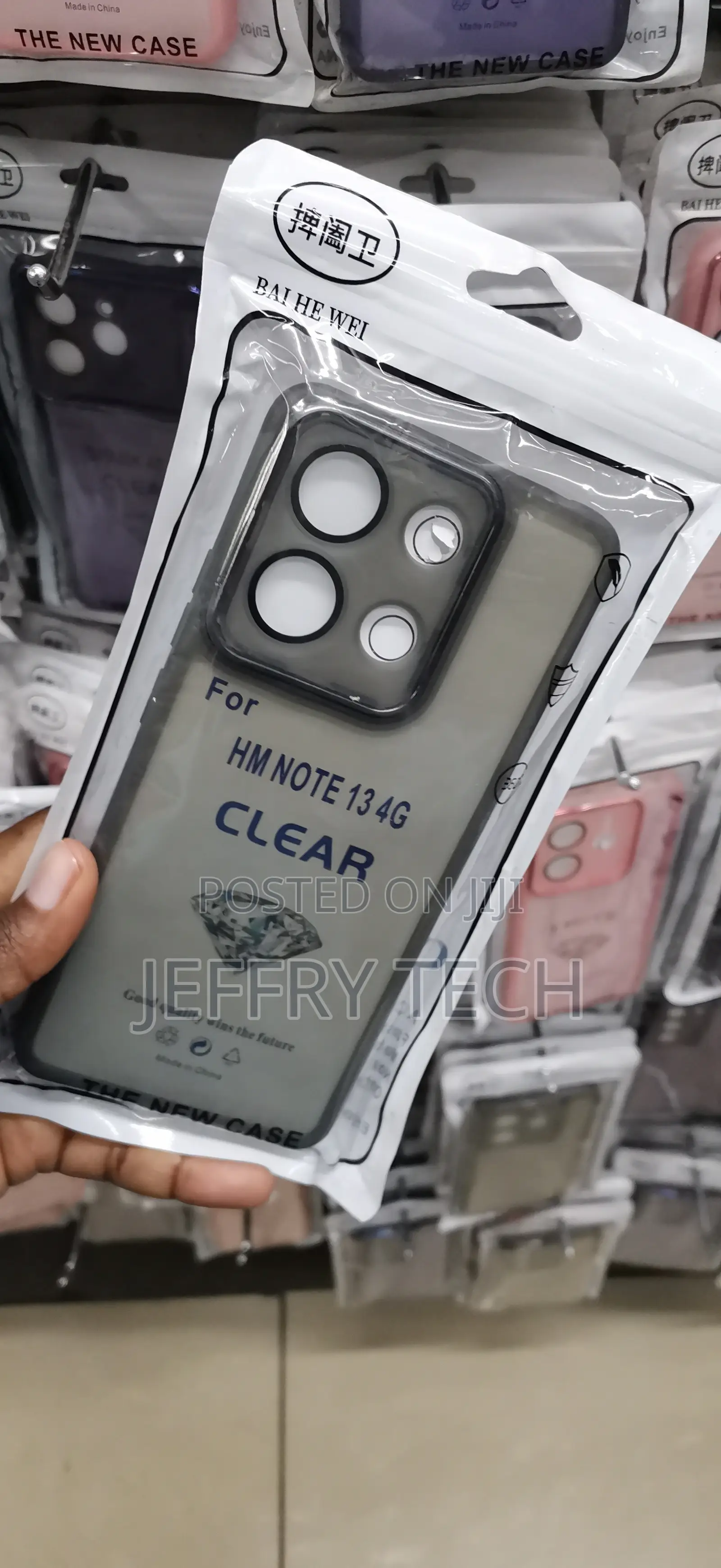 Redmi Note 13 4G, Clear, Matte Gray Tint Backing COVER