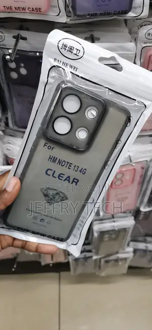 Redmi Note 13 4G, Clear, Matte Gray Tint Backing COVER