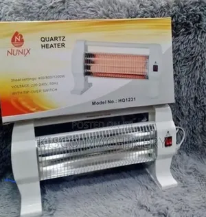 Nunix 1200W Portable Room Heater With Safety Tip-Over Switch