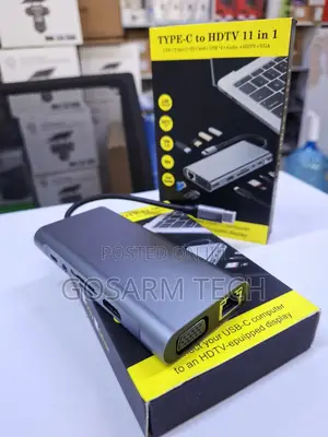 High Speed USB C PD Hub 11 in 1 Docking Station Adapter to HDMI RJ45