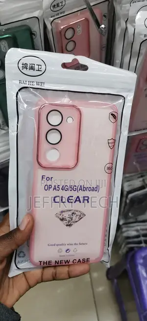 Oppo A5 4g/5g Clear Pink Metallic-Edge Phone Case