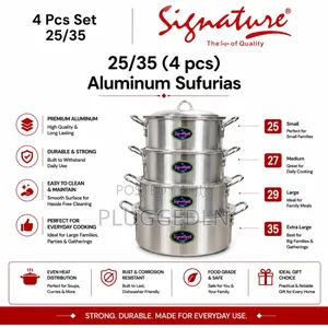 25/35 (4pcs) Aluminum Sufurias Set With Lids