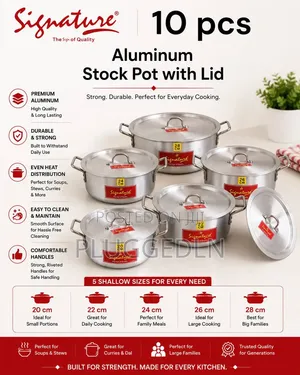 10pcs Aluminum Stock Pot Set