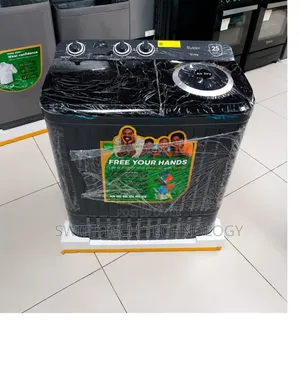 Syinix 10kgs Twin Tub Top Load Washing Machine Black