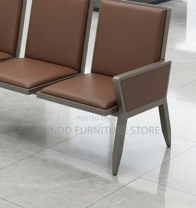 Office Benches. Three Seaters Up-Holstered Reception Leather Bench
