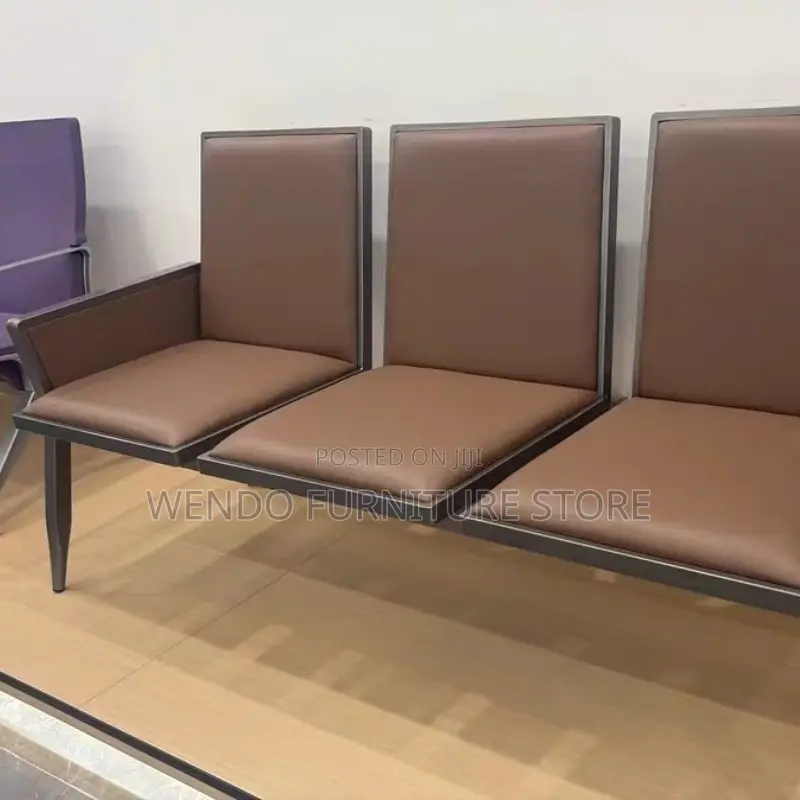 Office Benches. Three Seaters Up-Holstered Reception Leather Bench
