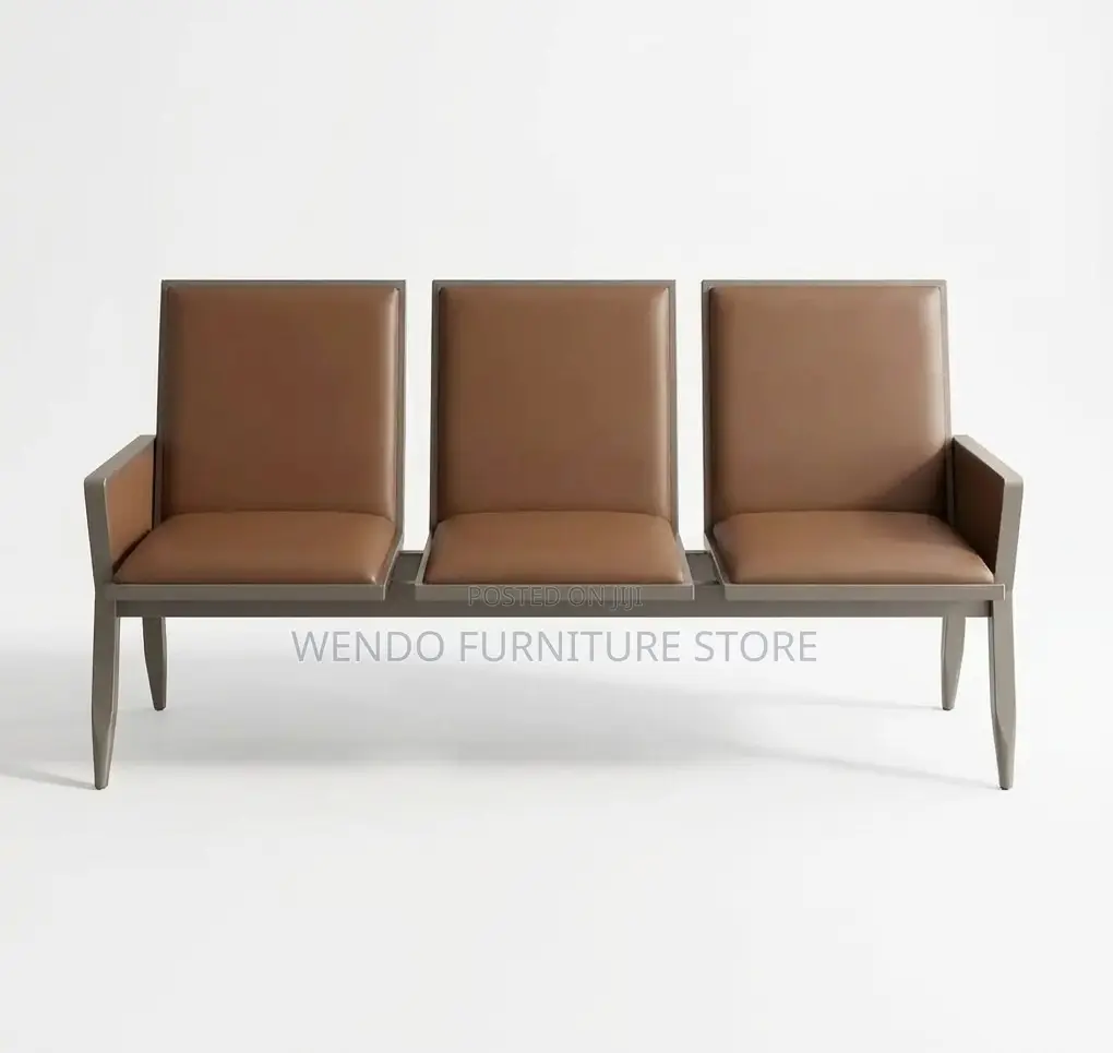 Office Benches. Three Seaters Up-Holstered Reception Leather Bench