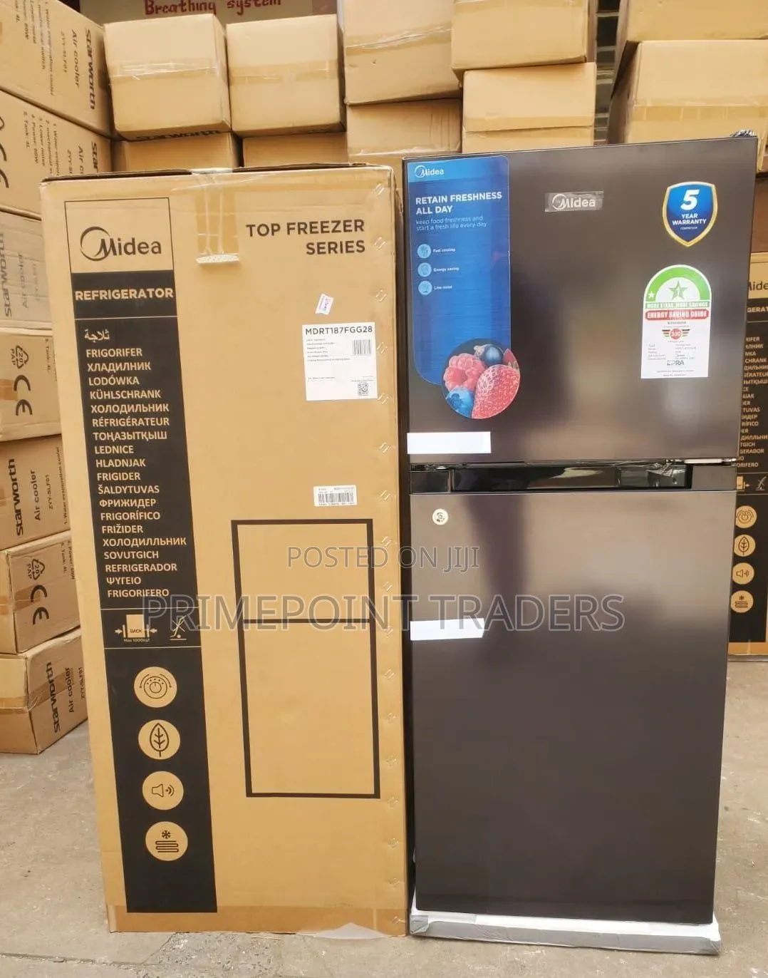 Midea 173L Double Door Refrigerator – Spacious Reliable Cooling