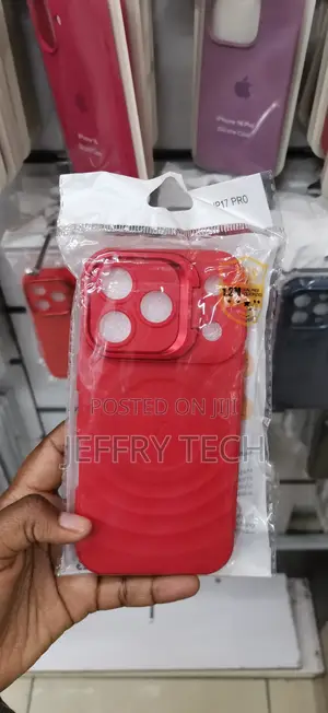 iPhone 17 Pro Red Ripple-Textured Magnetic Phone Case