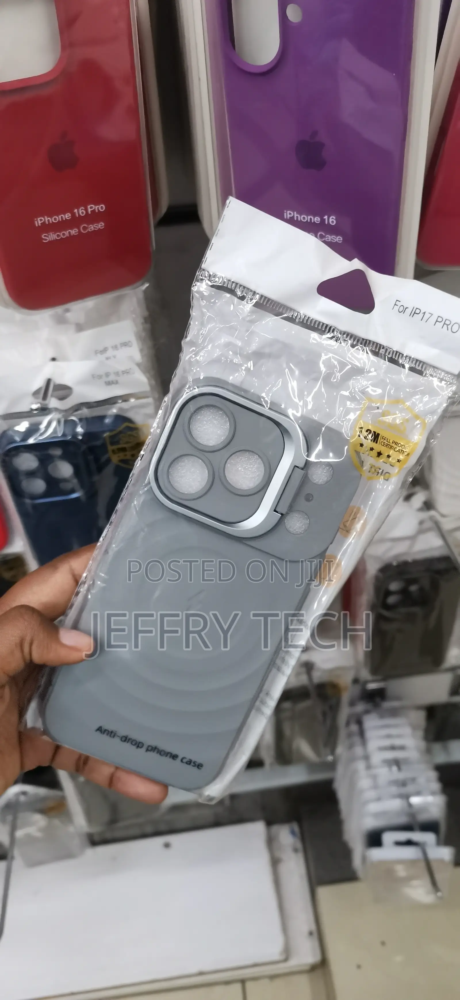 iPhone 17 Pro, Gray Anti-Drop Silicone Phone Case