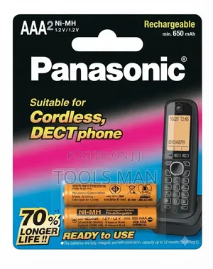 Panasonic AAA 650mAh Ni-Mh Rechargeable Batteries.