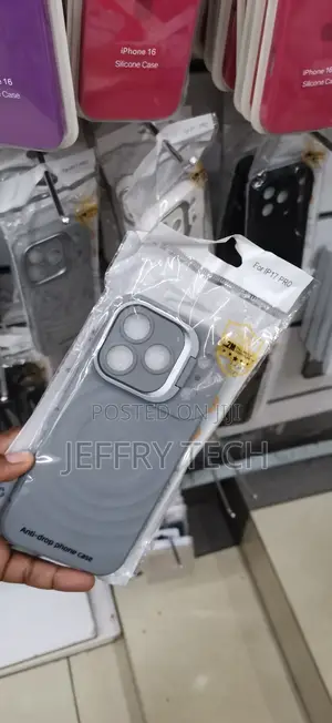 iPhone 17 Pro Grey, Anti-Drop Ripple Pattern Magnetic Phone Case