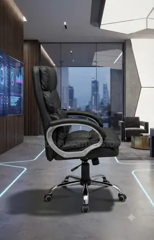 Office Chairs; Leather High Back Office Black - Chairs