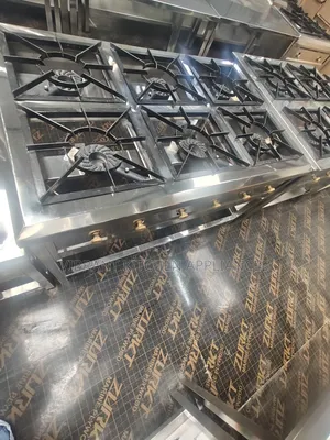 Six‐Burner Stainless Steel Commercial Gas Cooker