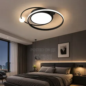 Modern Black Metal Planet Designed Ceiling Light