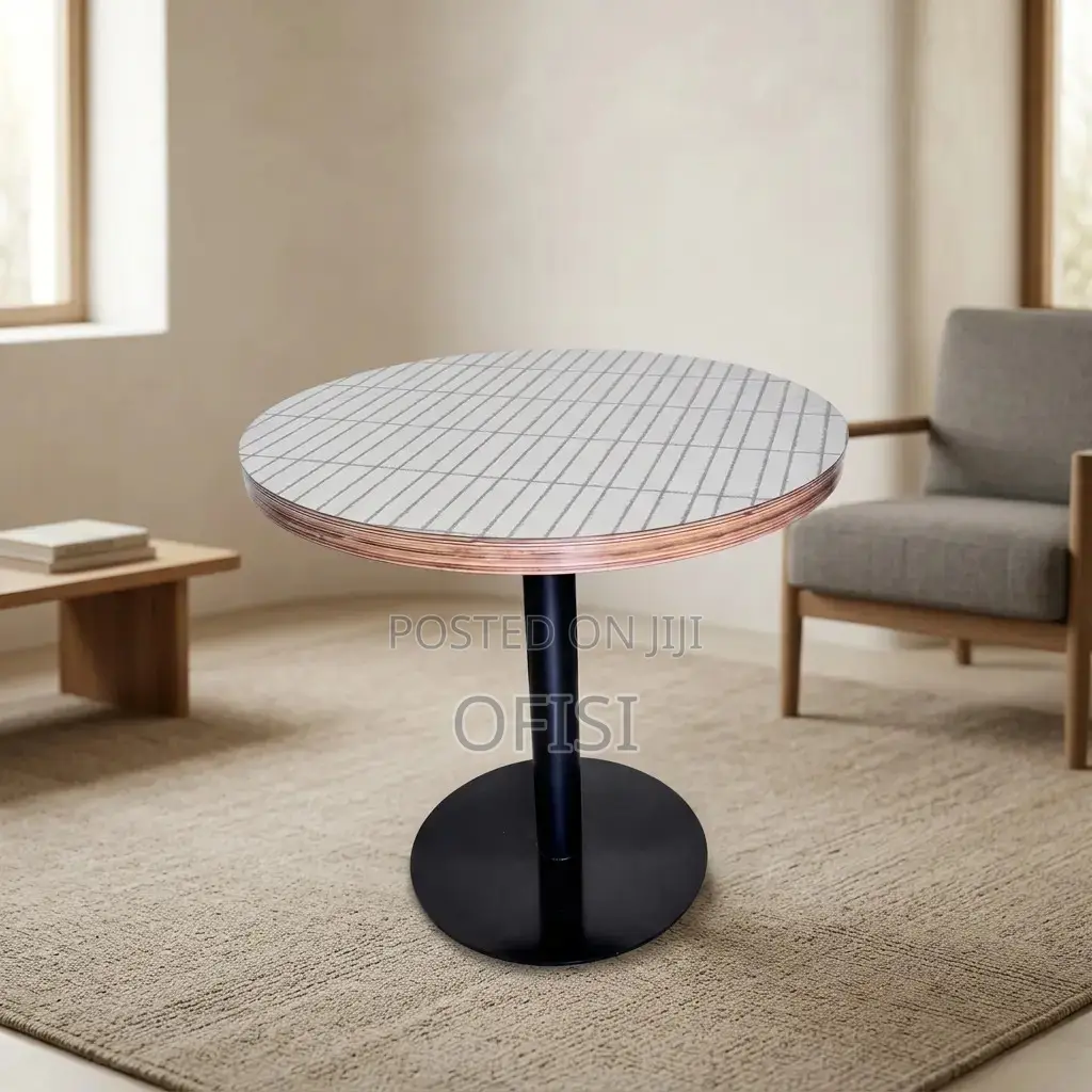 Dining Table; Round Wooden Top Dining Table