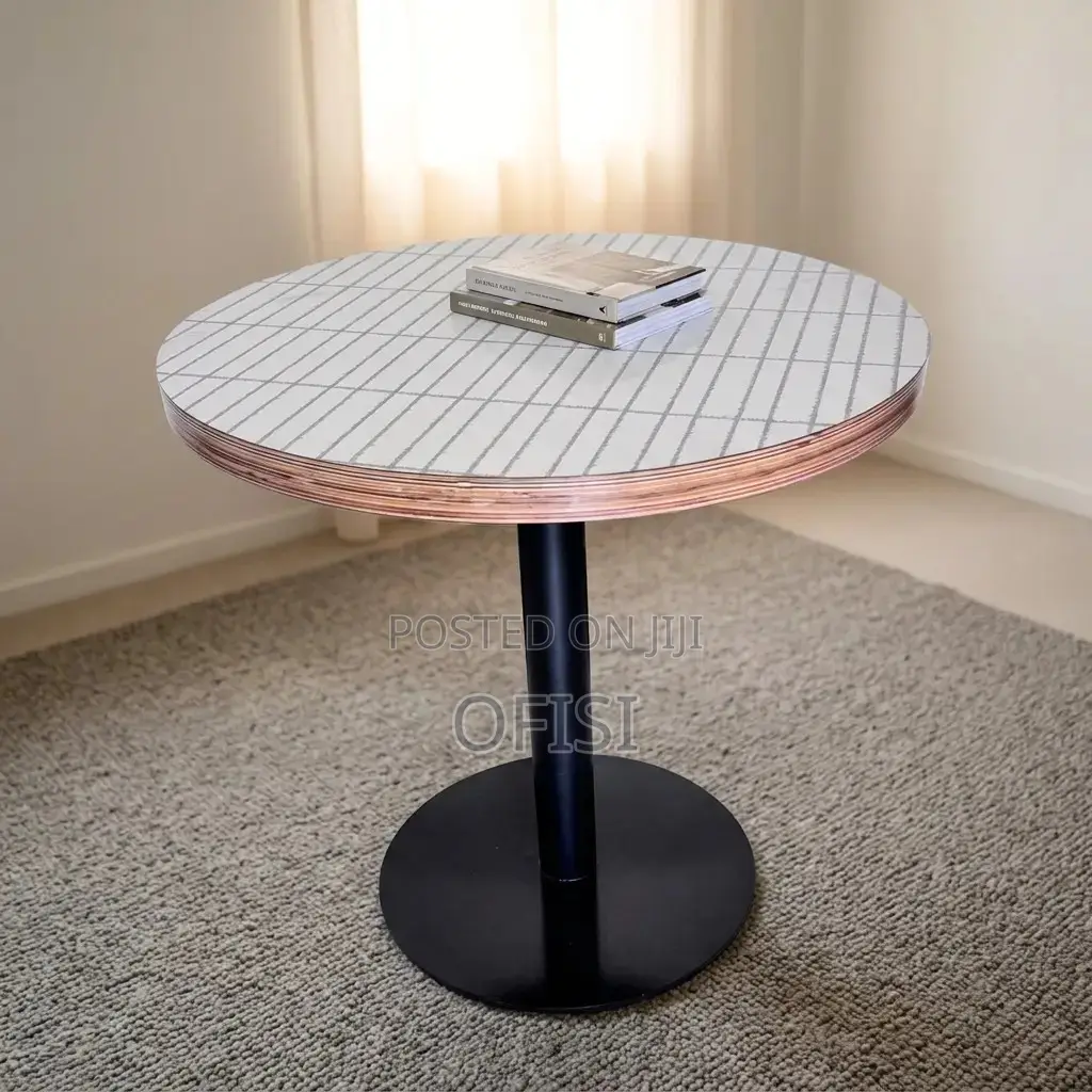 Dining Table; Round Wooden Top Dining Table