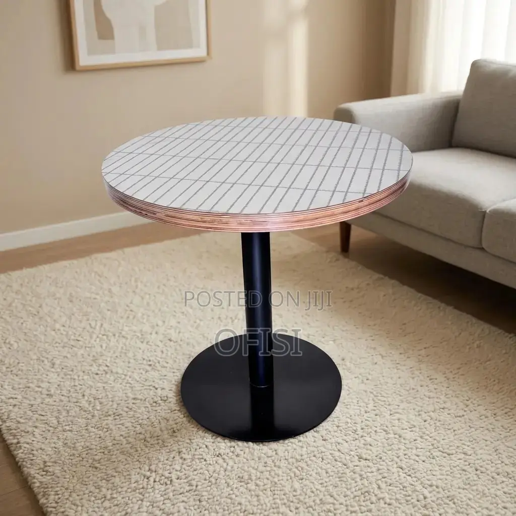 Dining Table; Round Wooden Top Dining Table