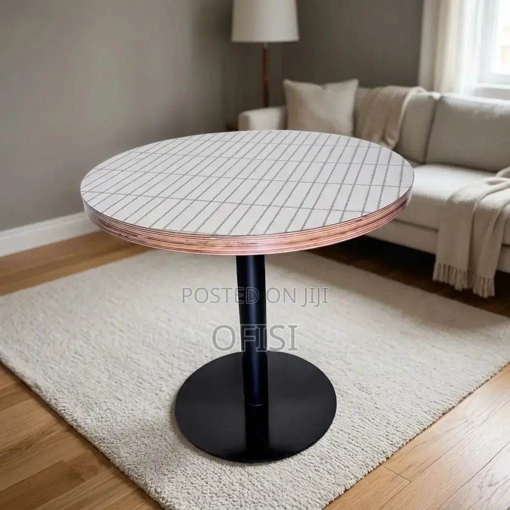 Dining Table; Round Wooden Top Dining Table