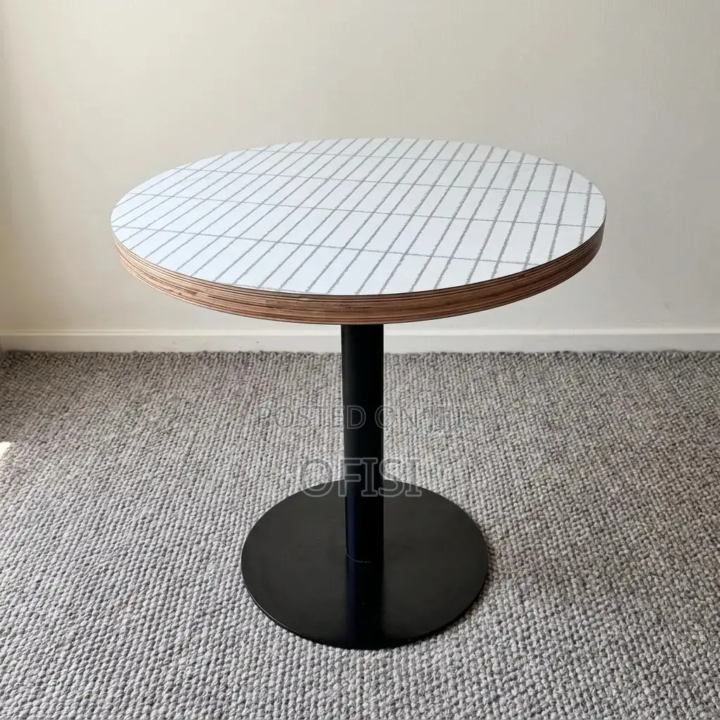 Dining Table; Round Wooden Top Dining Table