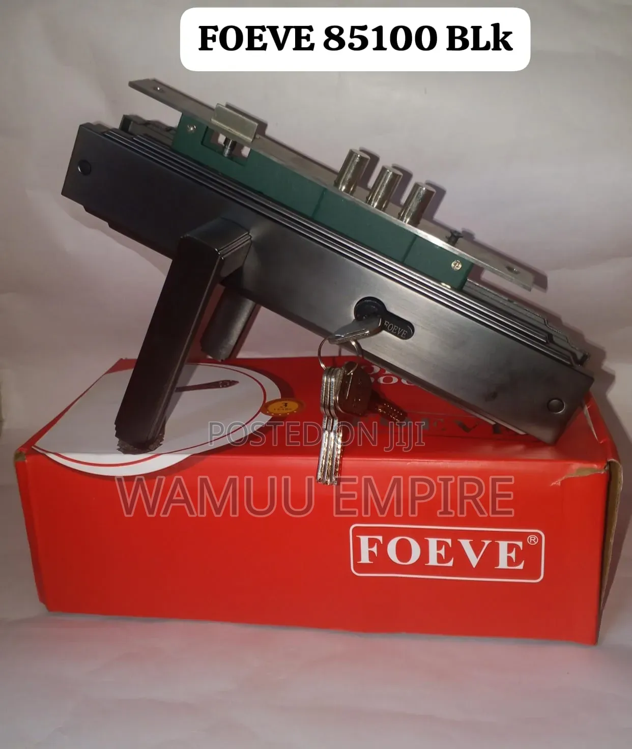 FOEVE 85100 BLK Heavy Duty Multi-Bolt Security Door Lock Set