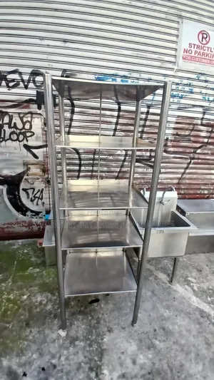 Five‐Tier Stainless Steel Storage Rack