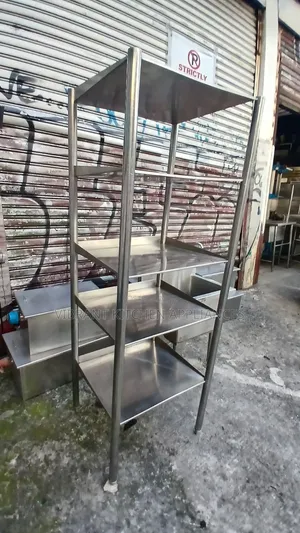 Five‐Tier Stainless Steel Storage Rack