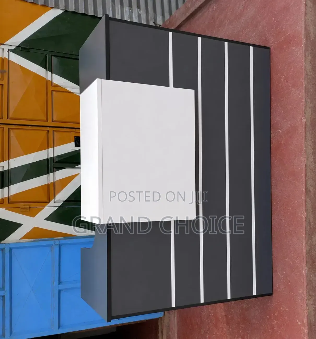 Modern Office Reception Desk With White Front Panel