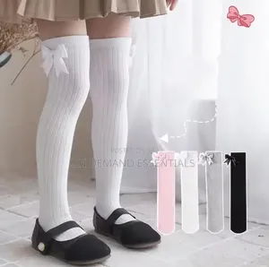 Soft Knee High Sock for Kids Girl Sweet Koren Fashion Bow