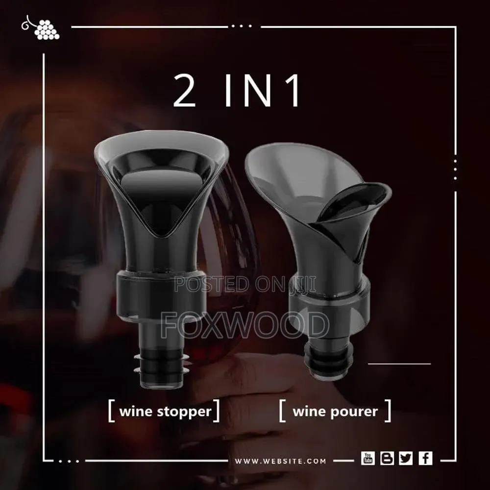 2 in 1 Red Wine Stopper Funnel Flower Shape Pouring
