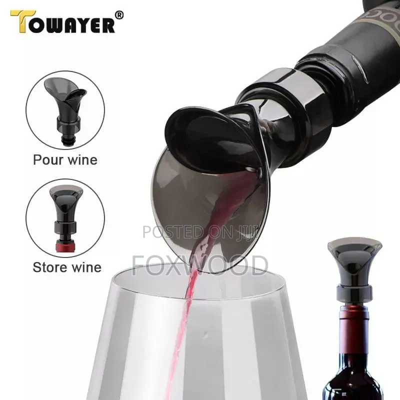 2 in 1 Red Wine Stopper Funnel Flower Shape Pouring