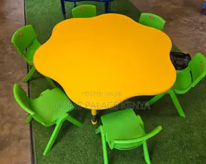 School Table: 6 Seater Fireproof Blossom Kids Table