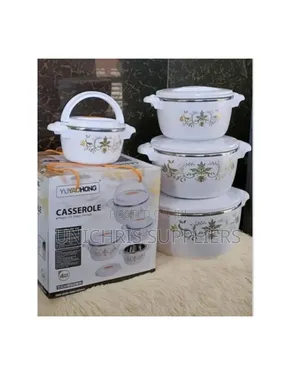 Set of 4 White Casserole Hotpots