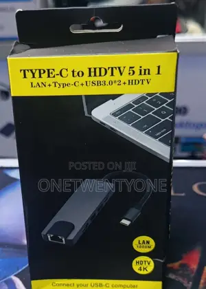 5 in 1 USB Hub With Hdmi, 3 USB 3.0 Ports,Type C Charging to HDTV