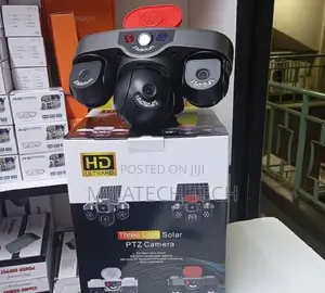 3 Lens Solar CCTV Camera 4G SIM Card | Siren Alarm Night Vision