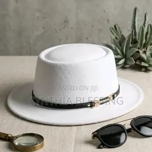 White French Design Fedora Hat With Belt_fp1x