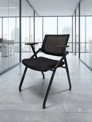 Office Chairs; Foldable Black Office Chair With Armrest