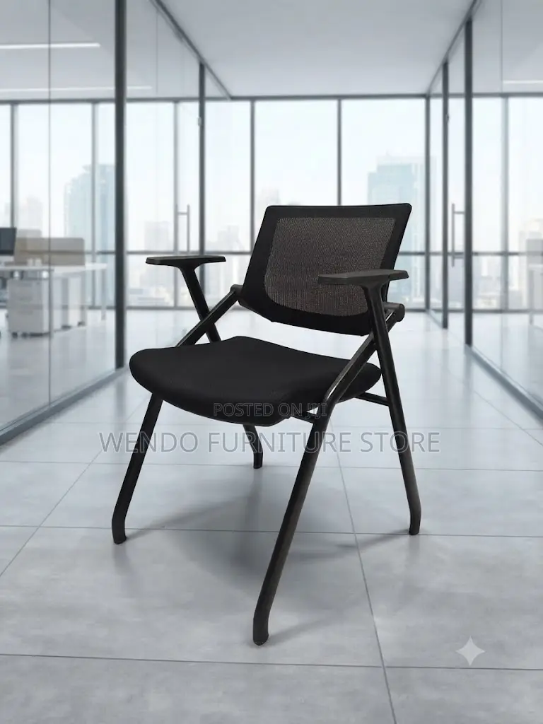 Office Chairs; Foldable Black Office Chair With Armrest